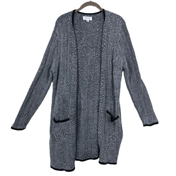 Women’s Grey Open Front, Long Cardigan, Eyelash Texture, Cozy, Front Pockets XL - Picture 1 of 7